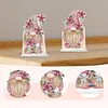 2 pi&egrave;ces bricolage en diamants d&eacute;corations de table sp&eacute;ciales r&eacute;utilisables en mosa&iuml;que de strass pour bricolage multi-usages en diamants d&rsquo;art, attrape-soleils, fleurs cadeaux pour les amateurs d&rsquo;artisanat (gnomes floraux roses)