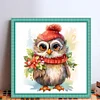 Christmas Owl - 18CT Stamped Cross Stitch 20*20cm/7.87*7.87in