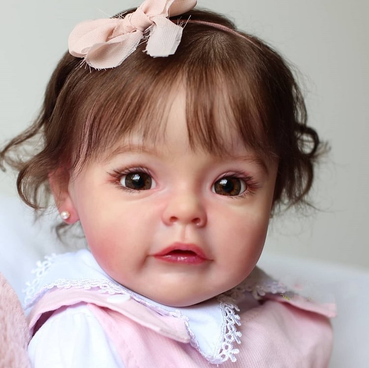 Large Size Reborn Doll,22" Handmade Lifelike Reborn Toddler Baby Girl Doll Jean with Brown Hair Minibabydolls® Minibabydolls®