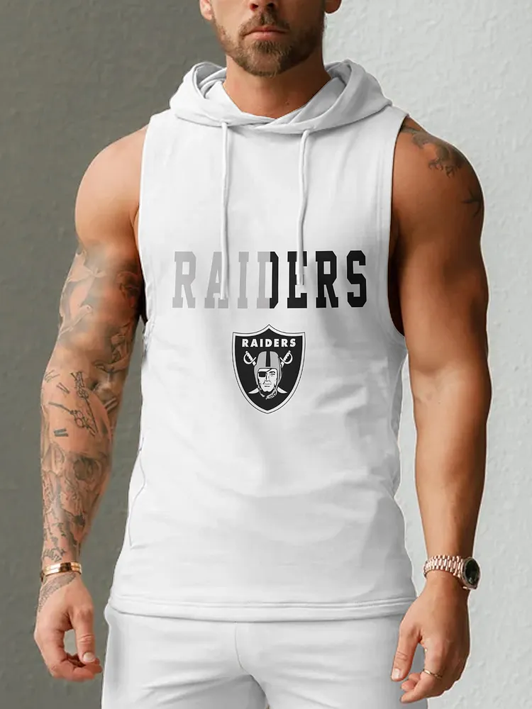 Las Vegas Raiders Men's  Casual Comfy Sleeveless Hooded Tank Top