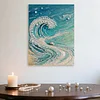 DIY Pearl Painting Waves for Home Wall Decor with Frame(40x30cm)