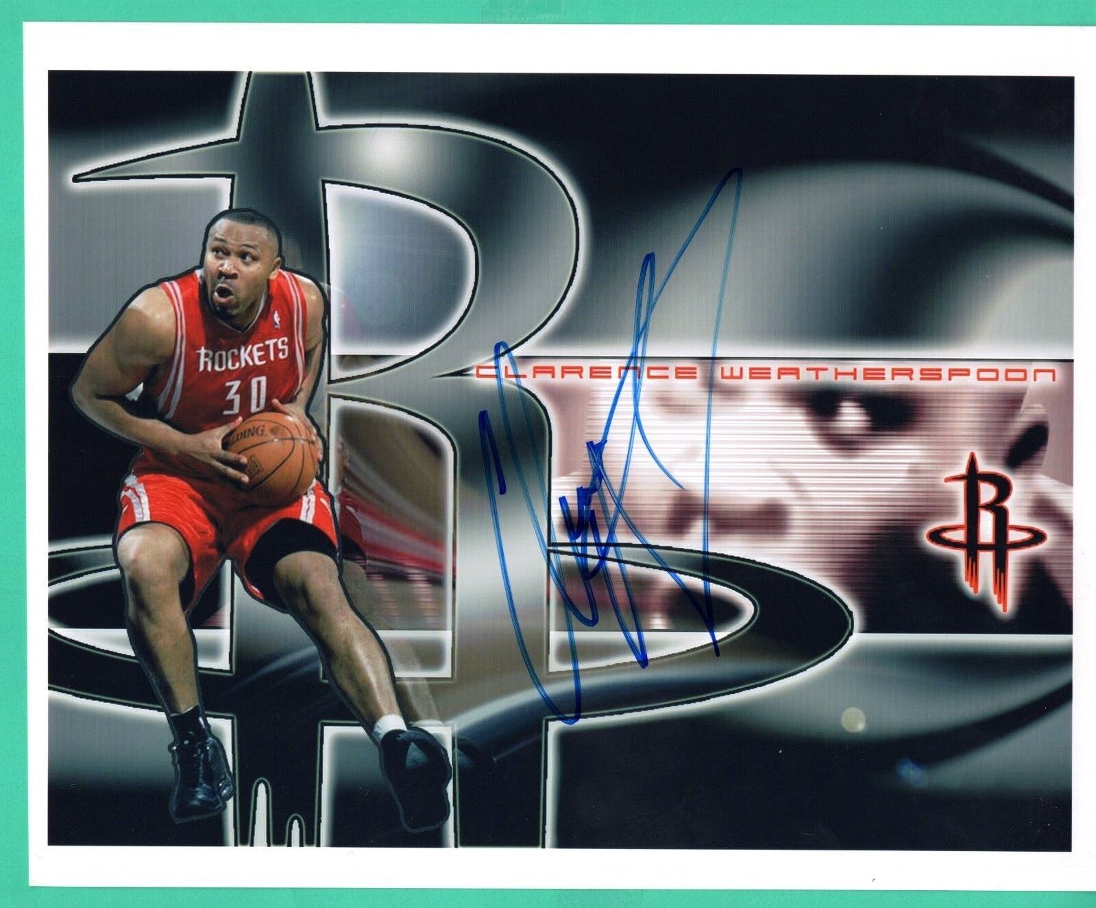 Clarence Weatherspoon NBA Houston Rockets Hand Signed Autograph 8x10 Photo Poster painting