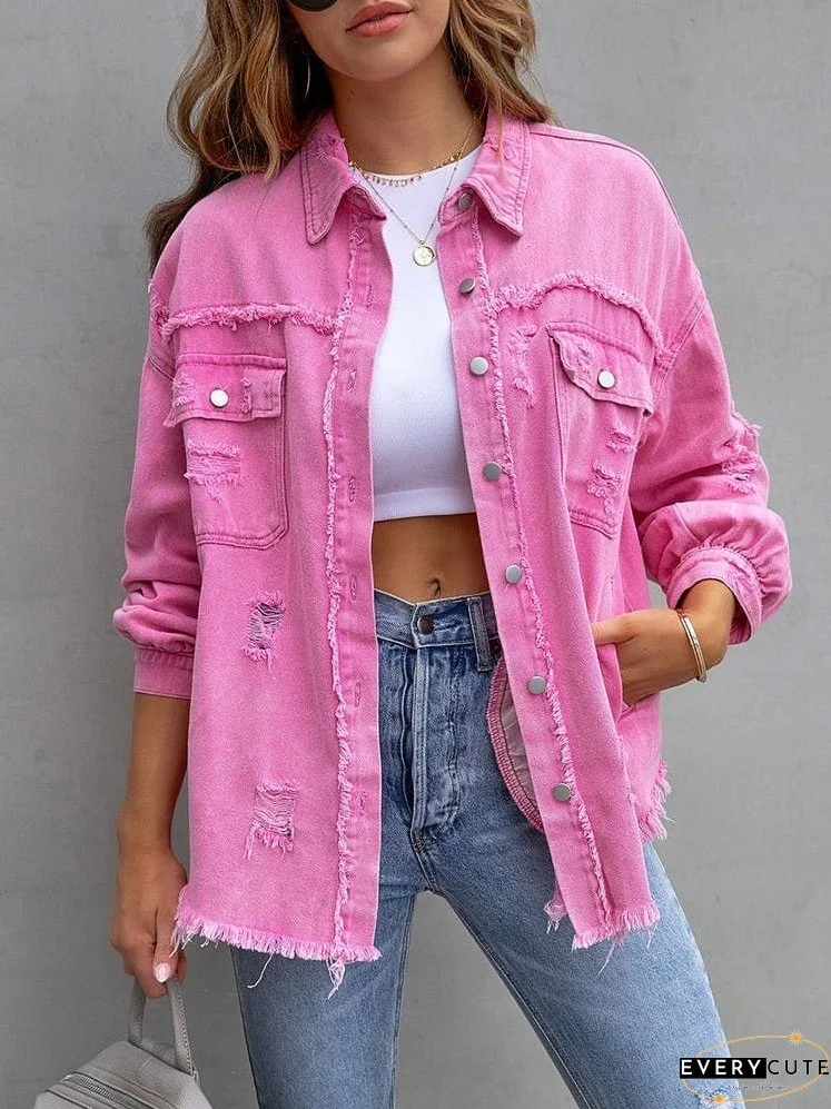 Ladies' Distressed Denim Jacket