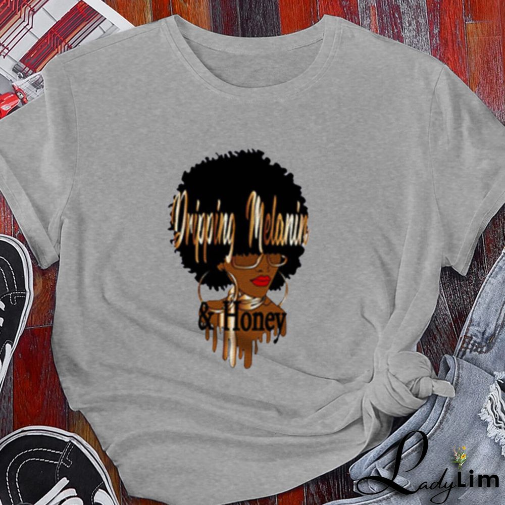 Grey Fashion Vintage Print Split Joint O Neck T-Shirts