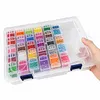 44 Double Buckle Clear Bead Organizer Box with Compartments Plastic Storage Boxes Set with Stickers Multifunctional Diamond Painting Storage Containers for Diamonds Seeds Beads Nail Rhinestones