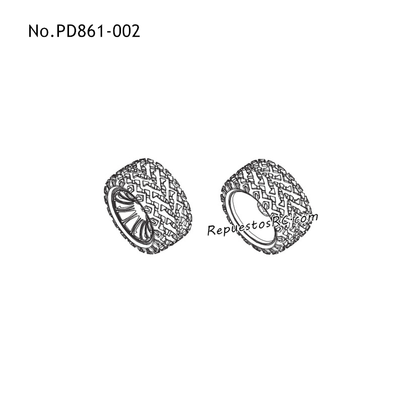PD RACING TR10 Piezas Rueda PD861-002