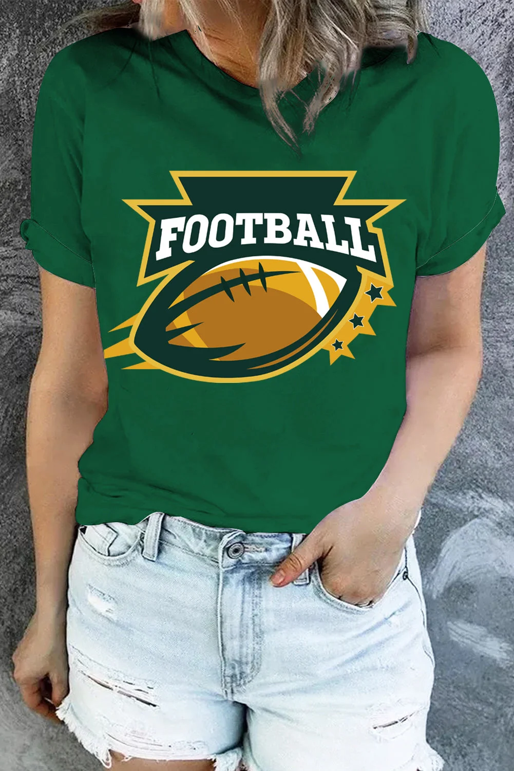 American Football Graphic Round Neck Casual T-Shirts