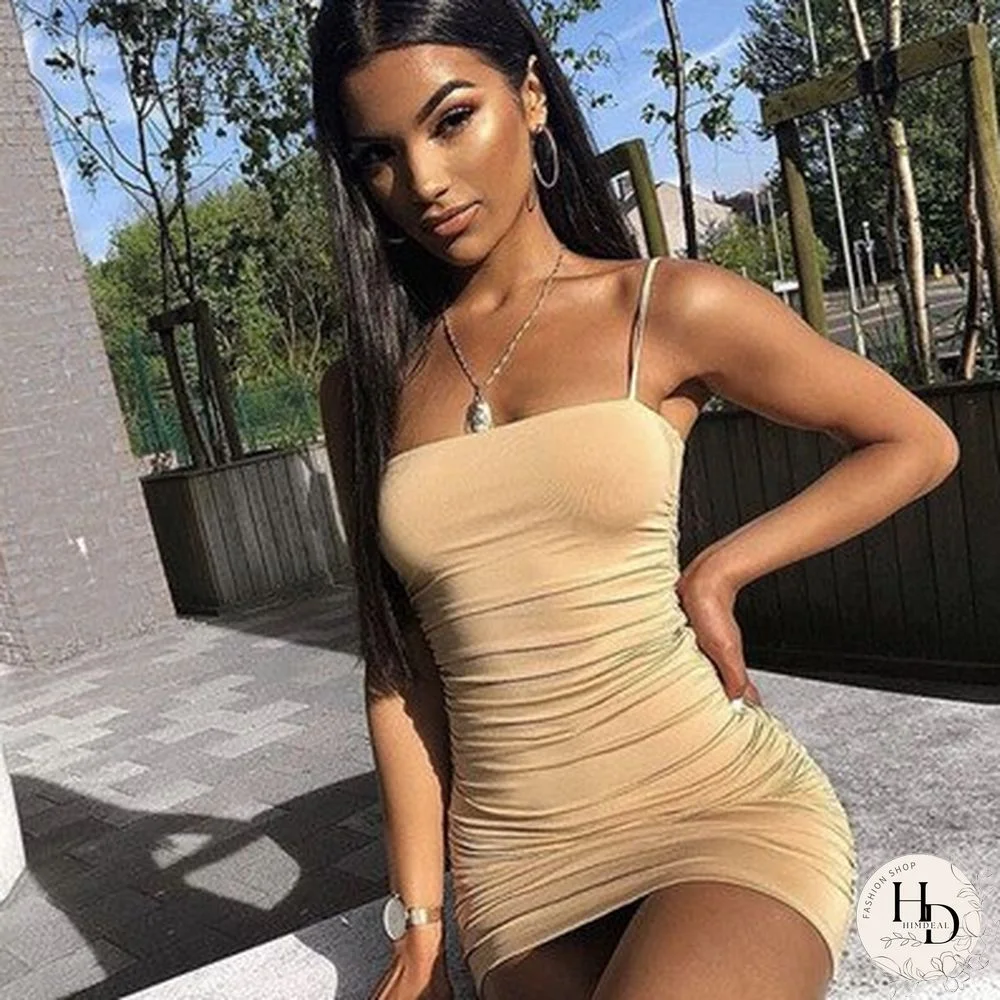 Black Sexy Bodycon Summer Dress Strapless Spaghetti Strap Bandage Mini Dress Party Casual Basic Beach Dress Short