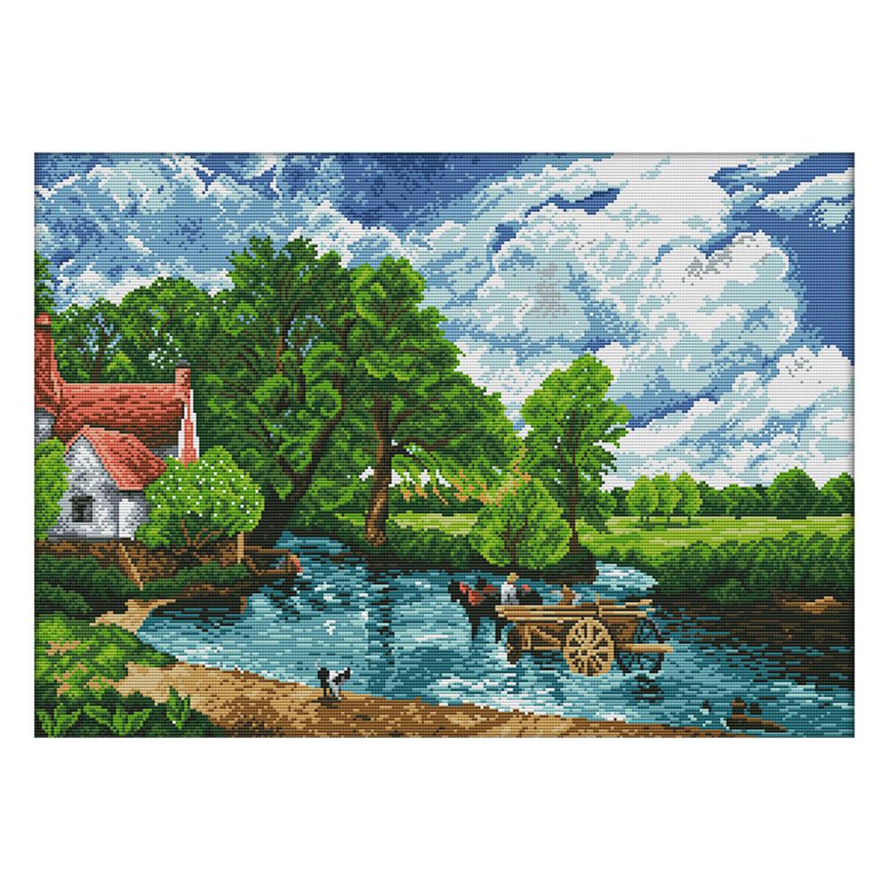 

Wading - 14CT Stamped Cross Stitch - 59*45cm, 501 Original