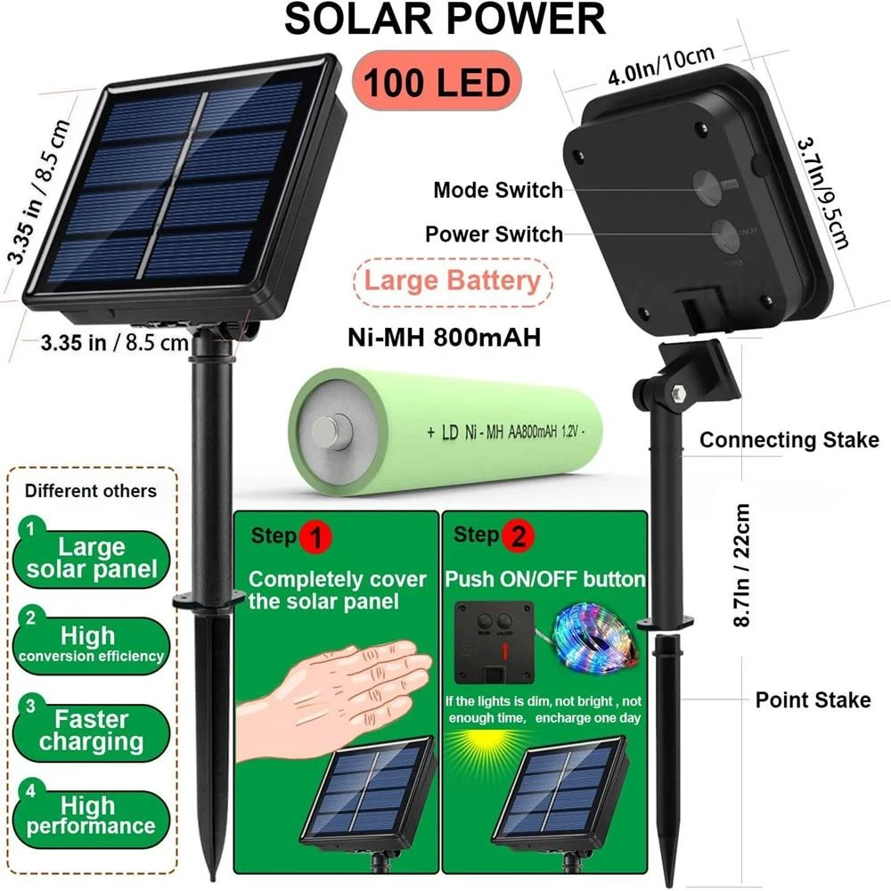 Christmas Decoration Street Garland Led Solar Festoon Fairy Tube Rope String Lights