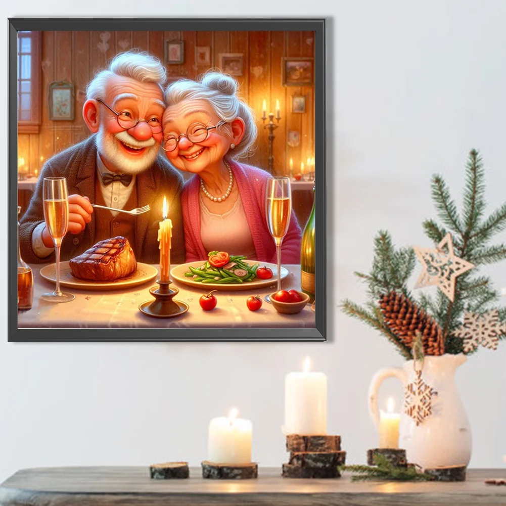 Partial AB Diamond Painting - Full Round Drill - Old People(Canvas|45*45cm)