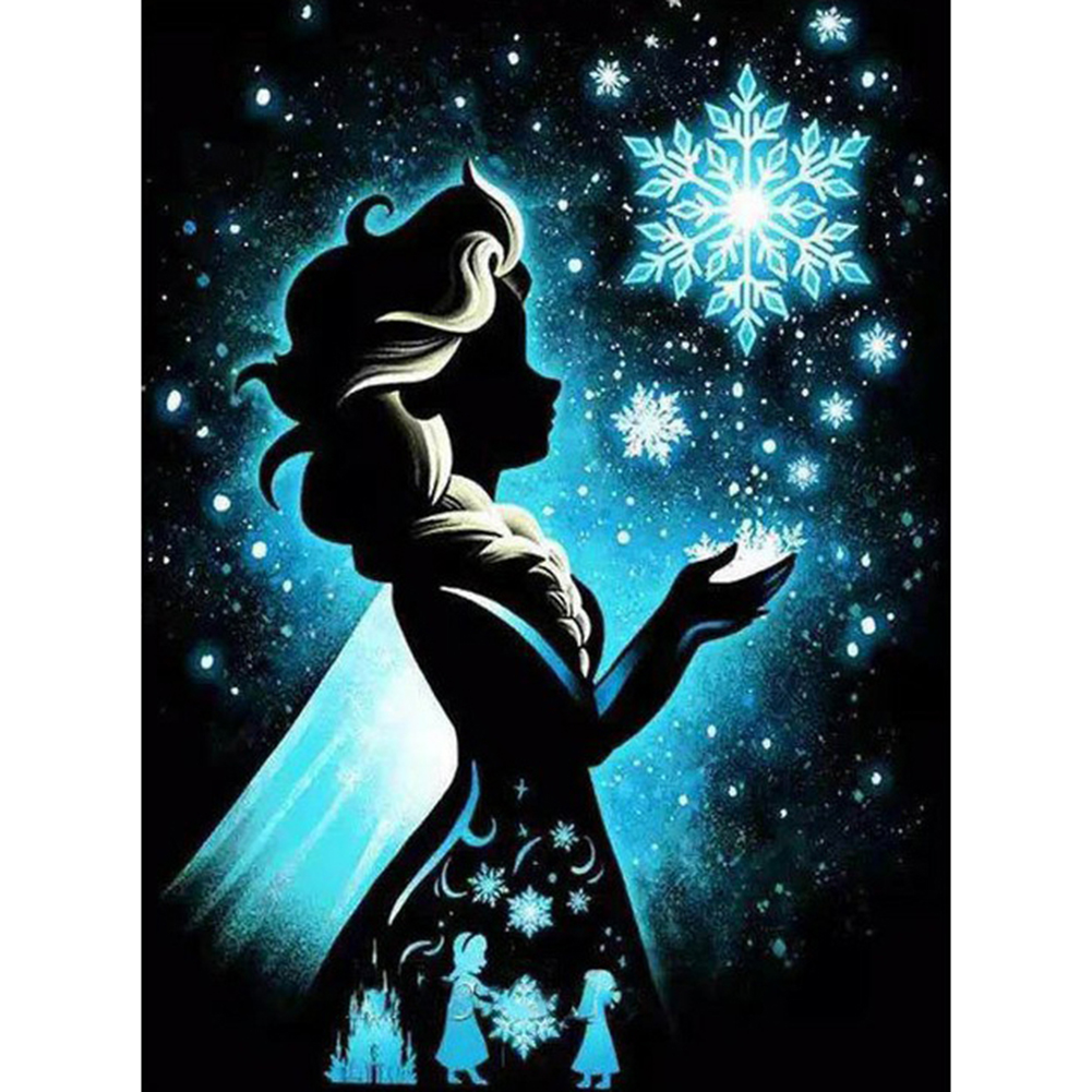 Cartoon Princess Silhouette 30*40cm(canvas) full round drill diamond painting