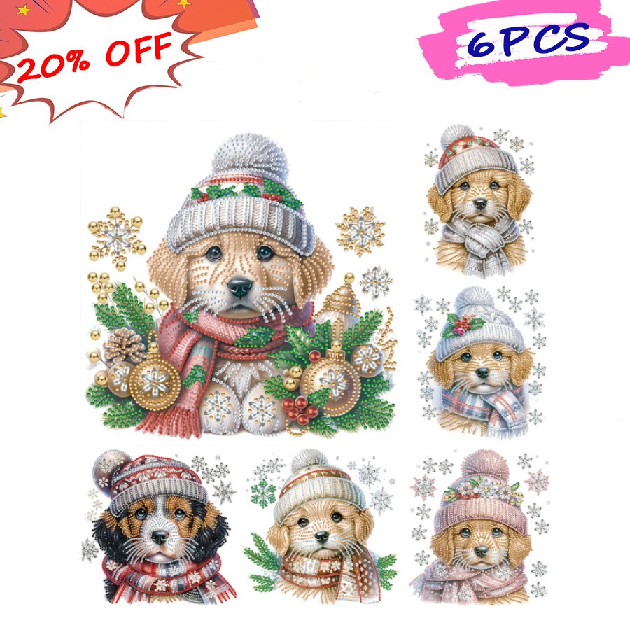 Christmas Puppy 30*30CM (Canvas) Special Drill Diamond Painting gbfke
