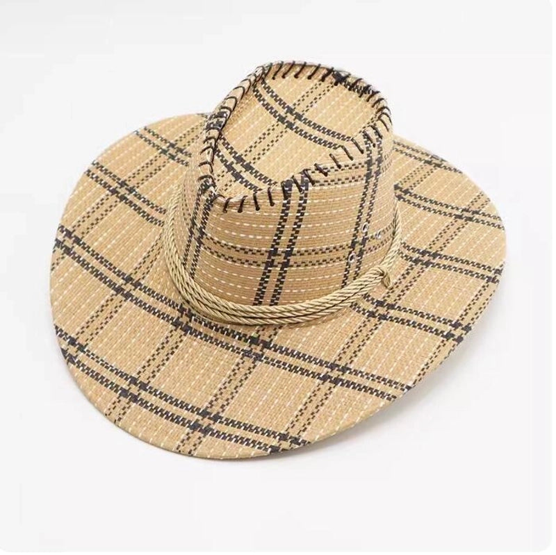 Men’s Minimalist Solid Color Big Eaves Straw Hat
