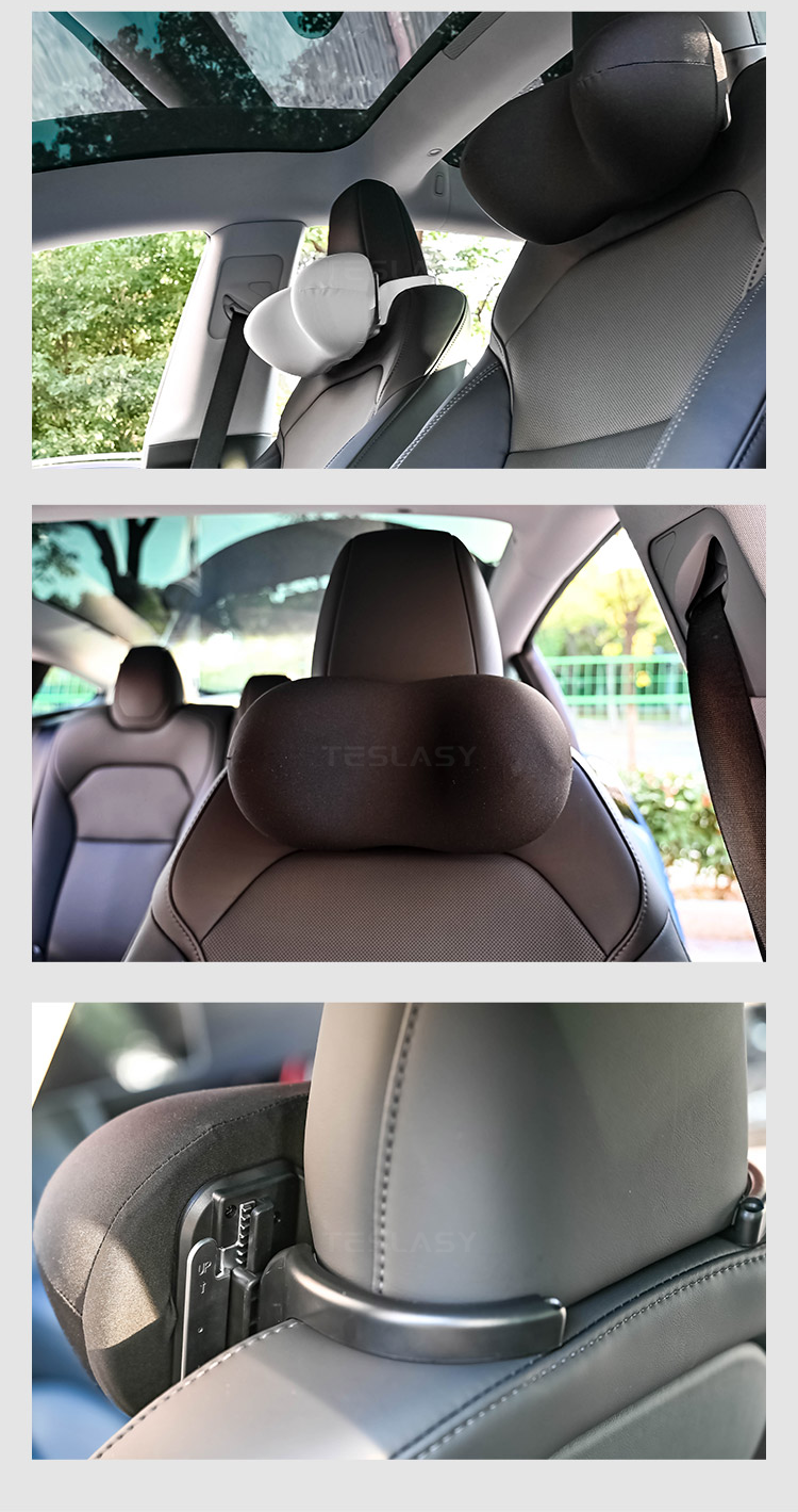 TESLASY Tesla Model 3/Y/Model 3 Highland SPA Adjustable Skin-friendly Headrest (2pcs/set)