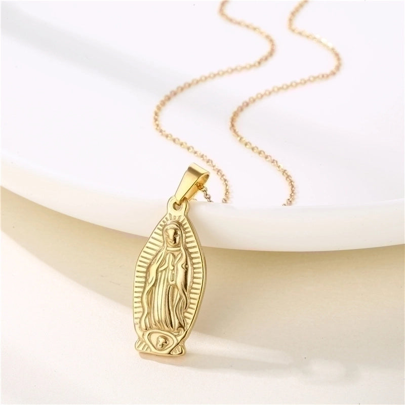 Stainless Steel Titanium Steel 18K Gold Plated Shiny Plating Inlay Rabbit Angel Snake Zircon Pendant Necklace