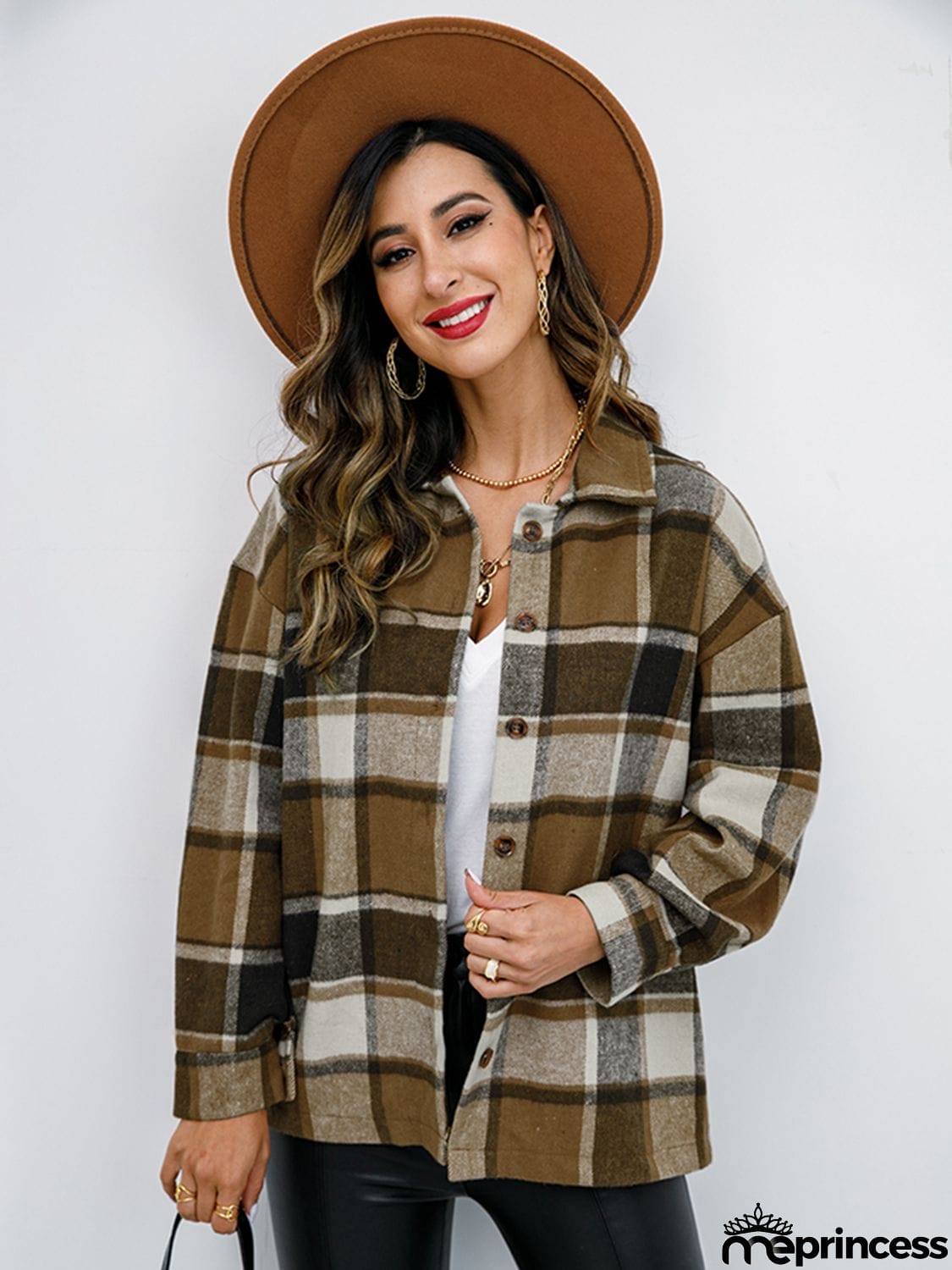 Plaid Button-Down Jacket