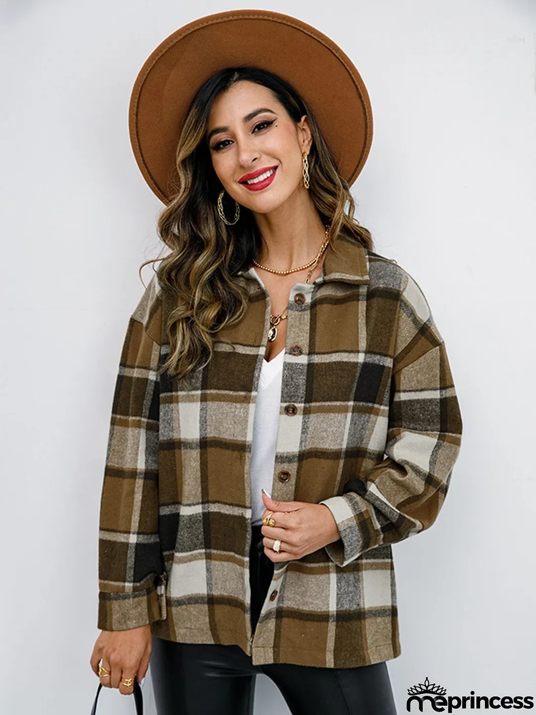 Plaid Button-Down Jacket
