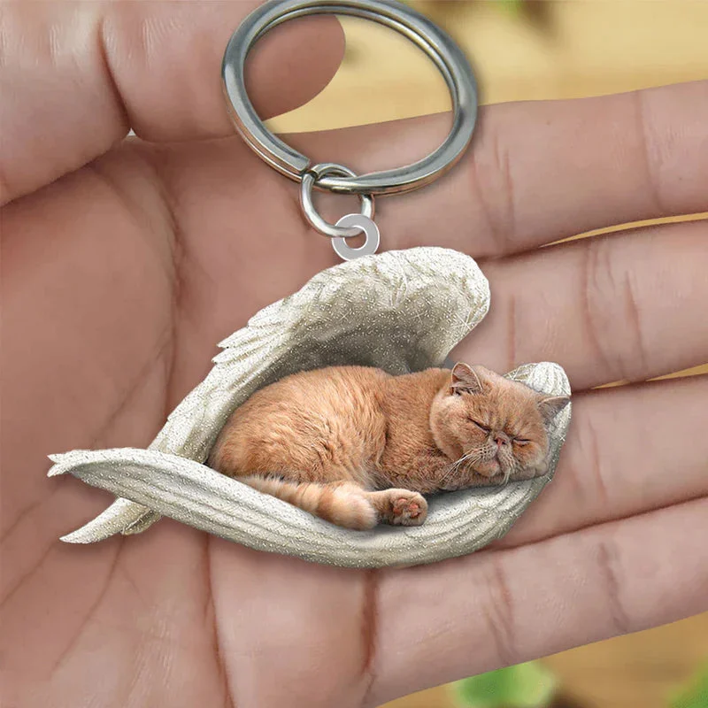 VigorDaily Sleeping Angel Acrylic Keychain Persian Cat