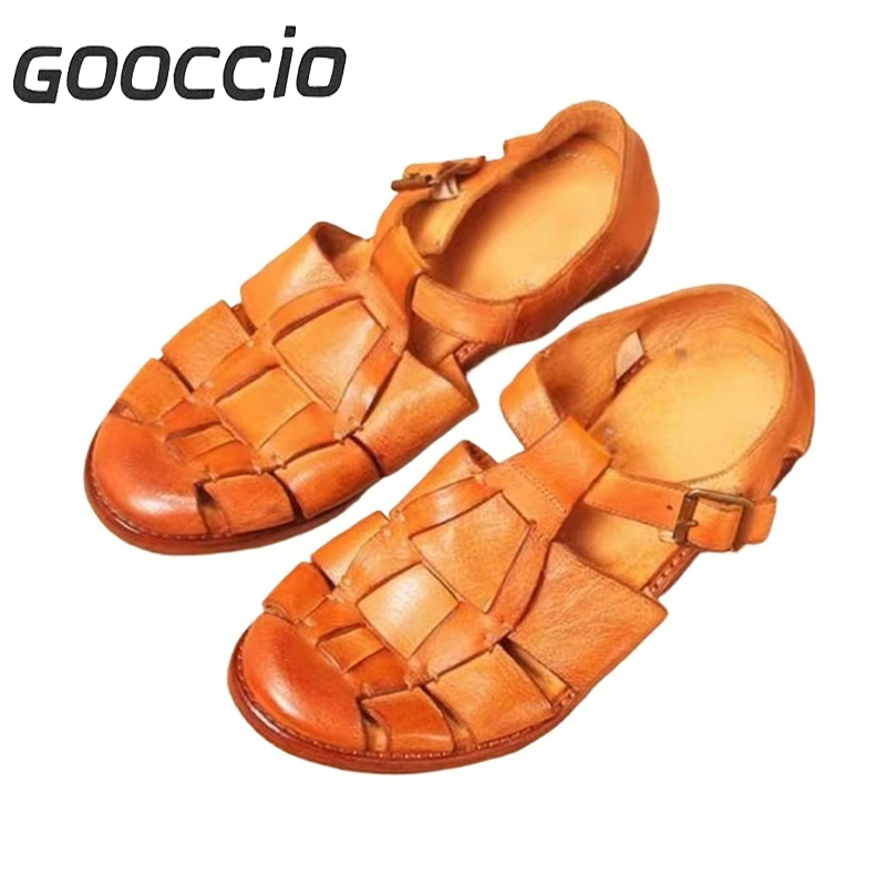 CY184 Cowhide Dress Sandals For Men GOOCCIO   