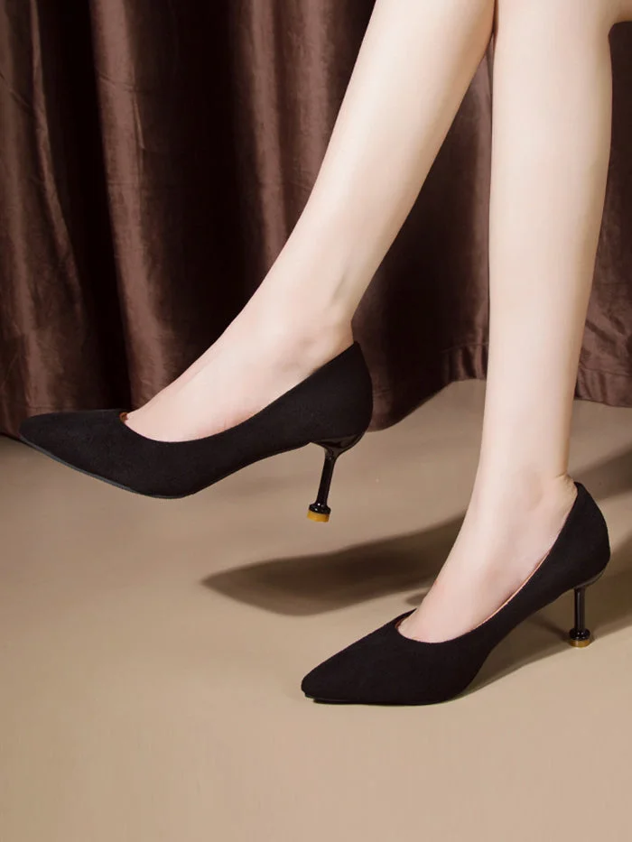 6 cm simple pointed stiletto heel professional shoes