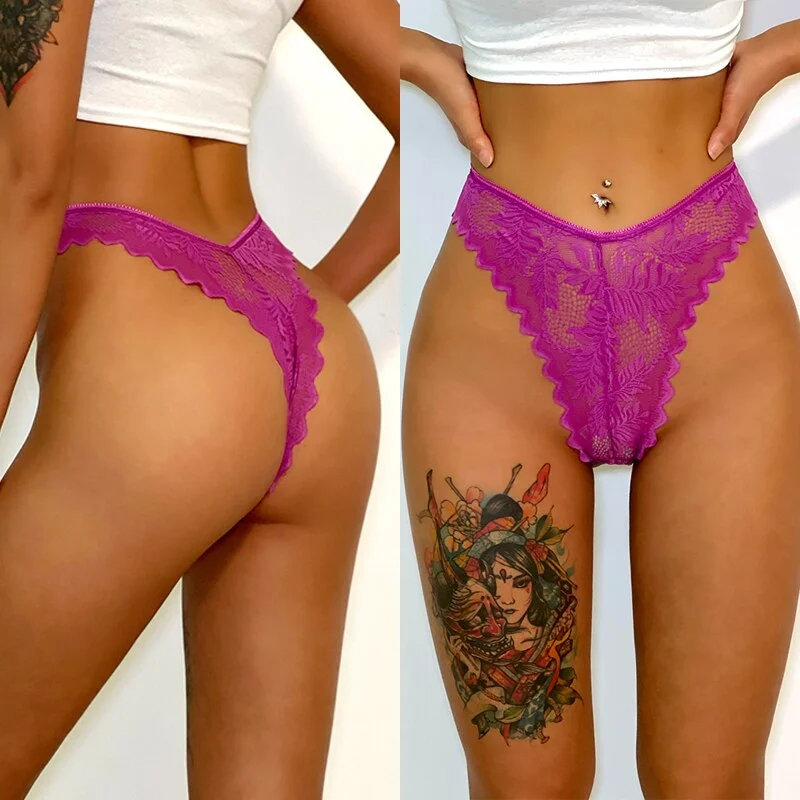 Billionm Lace Panties Women's Underwear Floral Women Panties Perspective Lingerie Brazilian Briefs V Waist Female Underpants