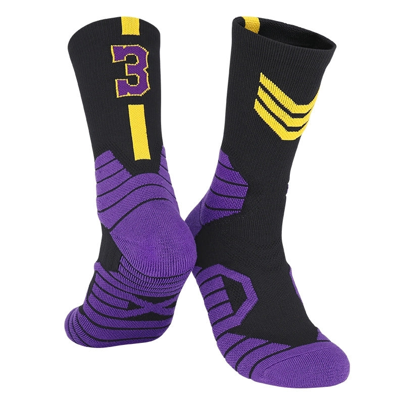 Curry Professional Basketball Socks Men’s High-top Breathable Combat Socks Training Mid-calf Socks Non-slip Sports Socks Men’s