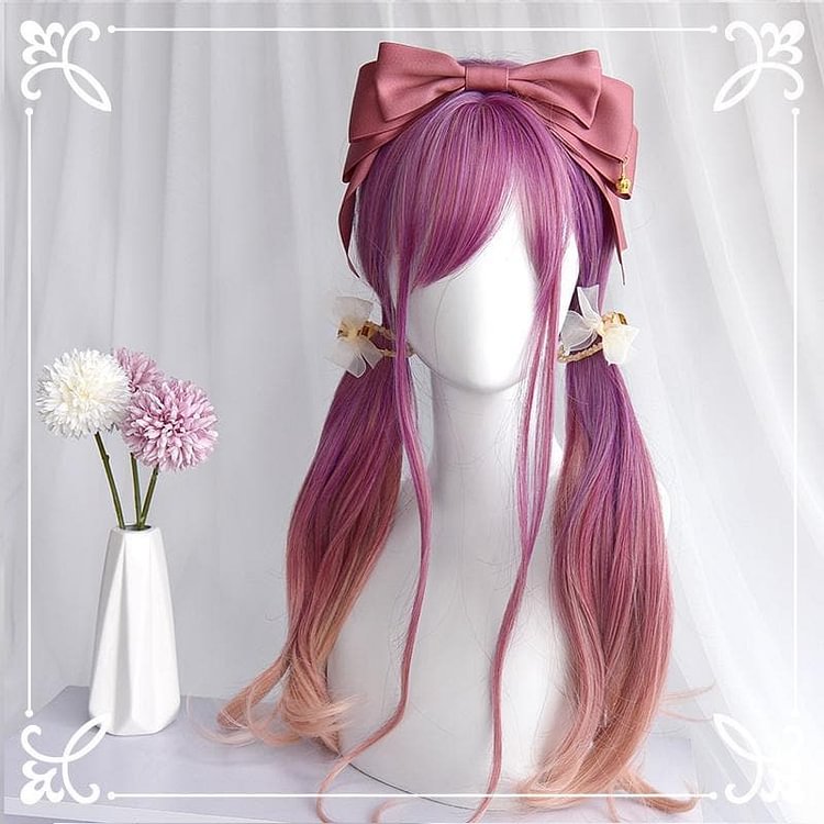 Harajuku Red Pink Purple Mixed Lolita Gradient Long Wig SP14614