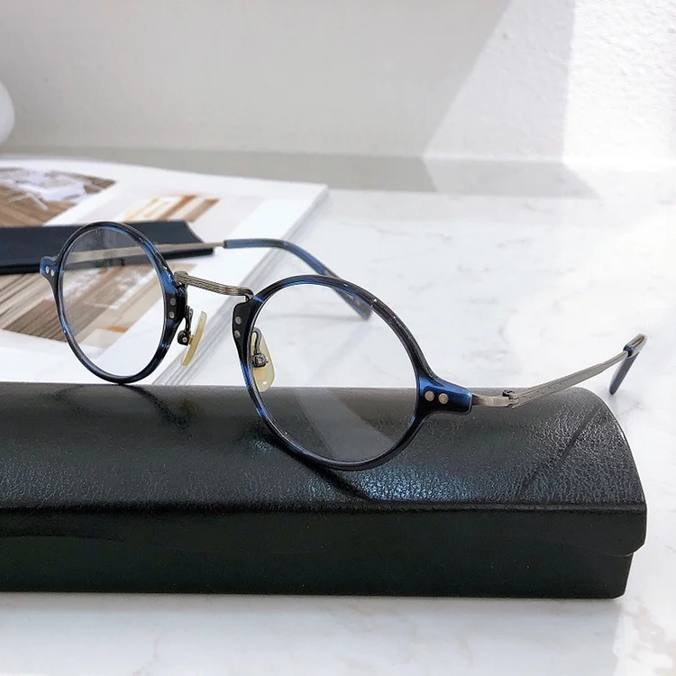 KANE KV-68 Japanese Top Brand Titanium Eyeglasses Frames Vintage Men Designer Hand-made Glasses Women Round Myopia Sunglasses