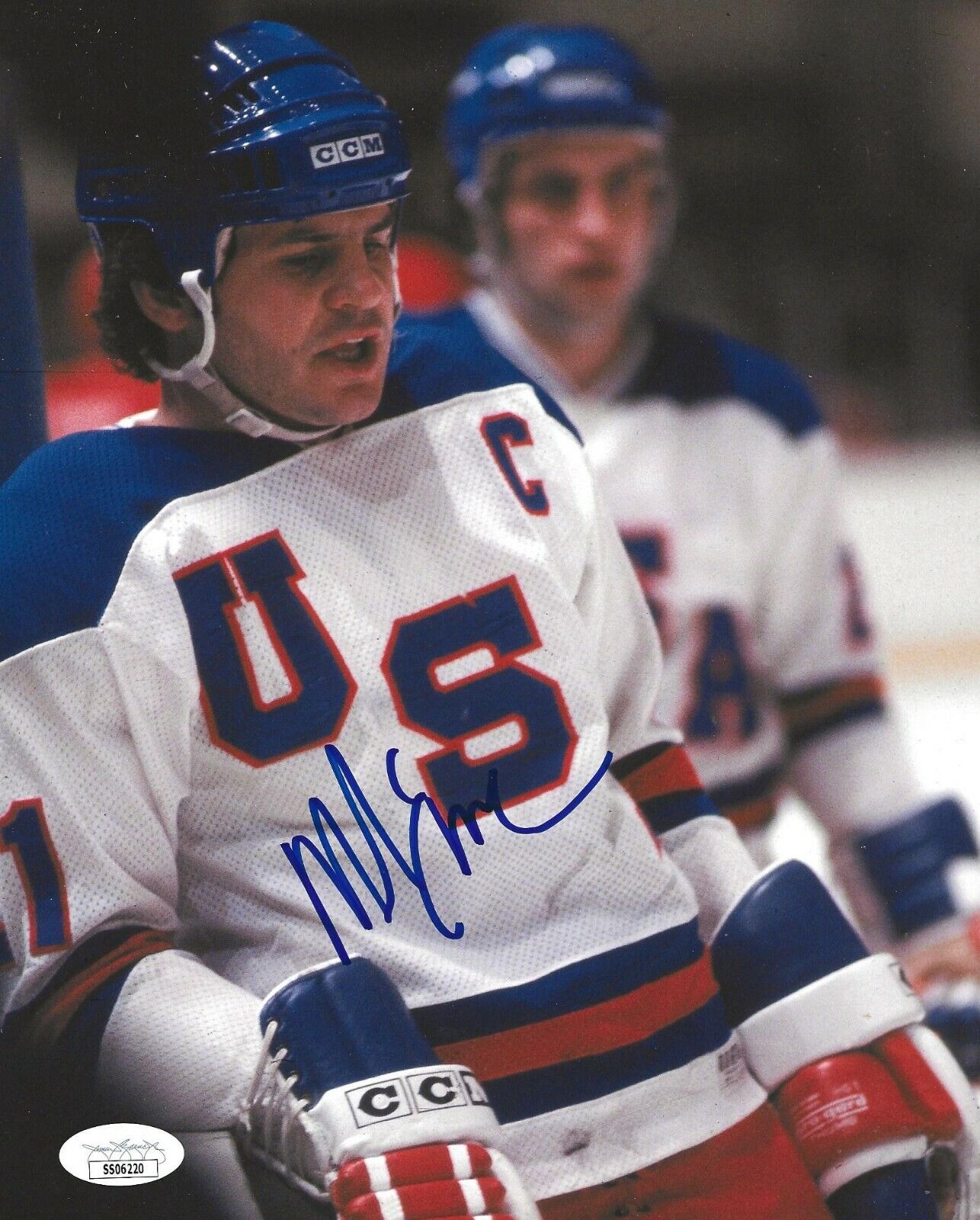 Mike Eruzione signed Team USA Hockey 8x10 Photo Poster painting 1980 Miracle on Ice Gold JSA