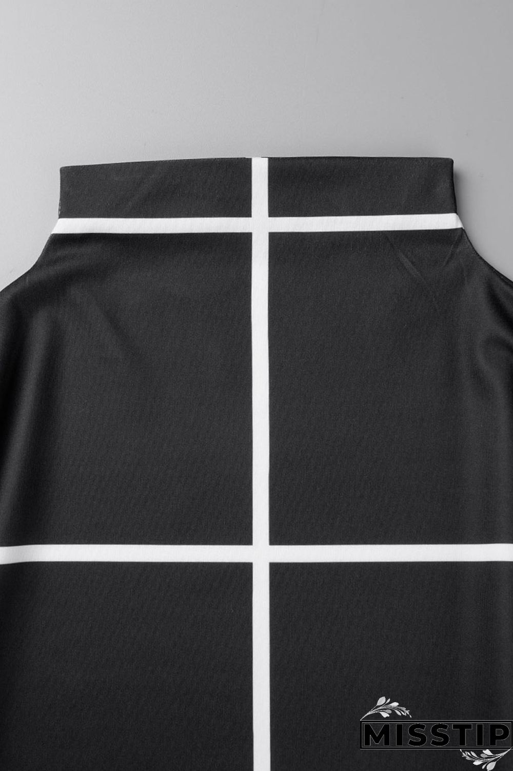 Cream White Casual Print Patchwork Half A Turtleneck Straight Dresses