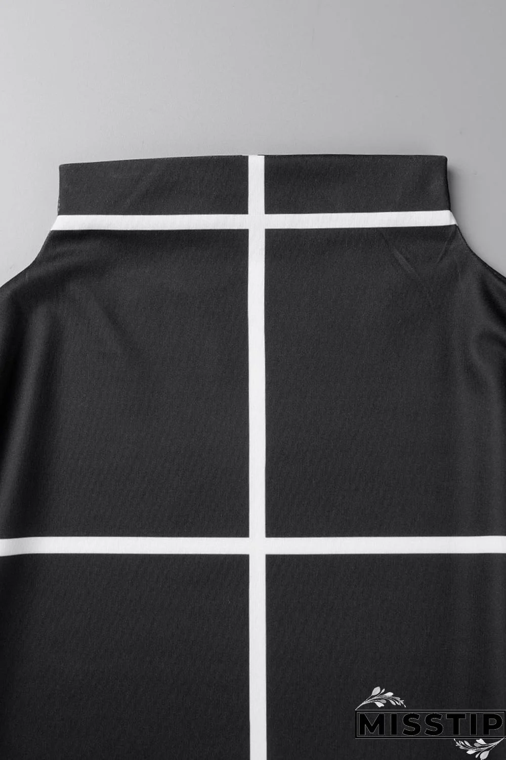 Cream White Casual Print Patchwork Half A Turtleneck Straight Dresses