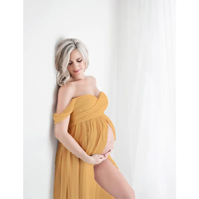 Sexy Maternity Dresses For Photo Shoot Chiffon Pregnancy Dress Photography Prop Maxi Gown Dresses For Pregnant Women Clothes D30