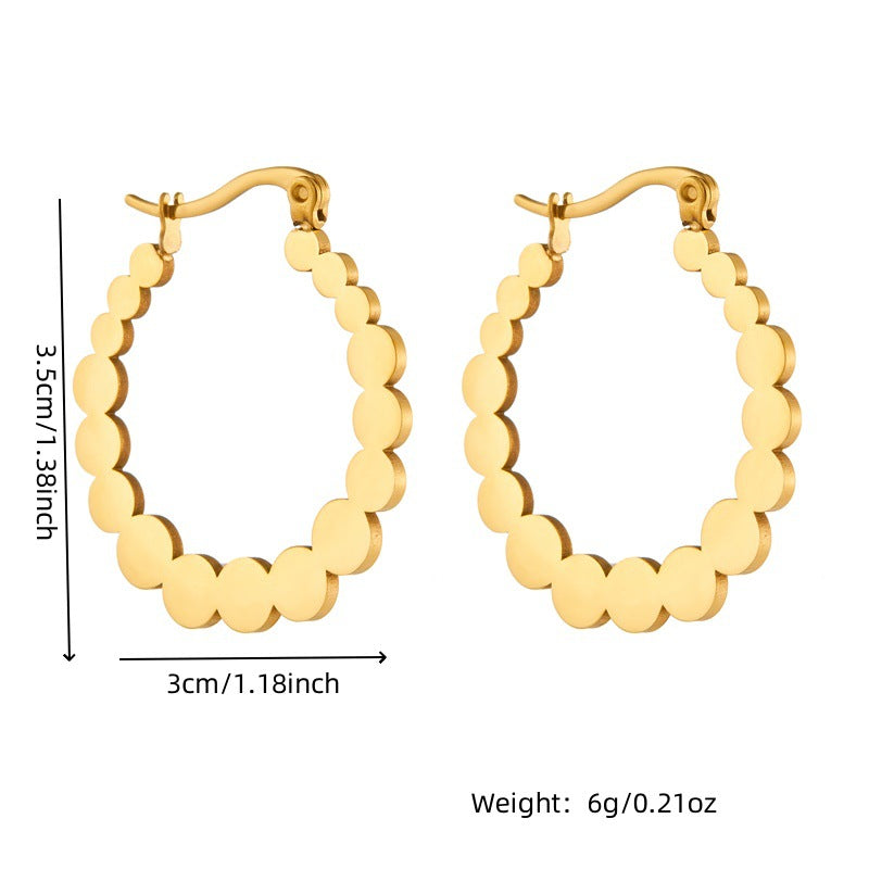 Fashion Round Geometric Stainless Steel Electroplating Earrings