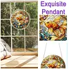 (25cm)DIY Acrylic Jigsaw Puzzle Window Hanging with Hanging Chain DIY Stained Glass Decoration Round Window Puzzle Decor for DIY Craft Project (Stained Glass Goldfish)