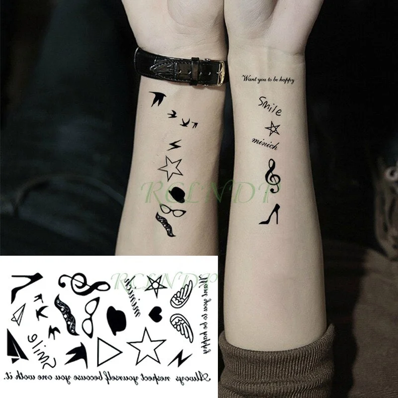 Waterproof Temporary Tattoo Sticker Cool Sun Fake Tatto Flash Tatoo Foot Arm hand Neck Body Art for Girl Men Women