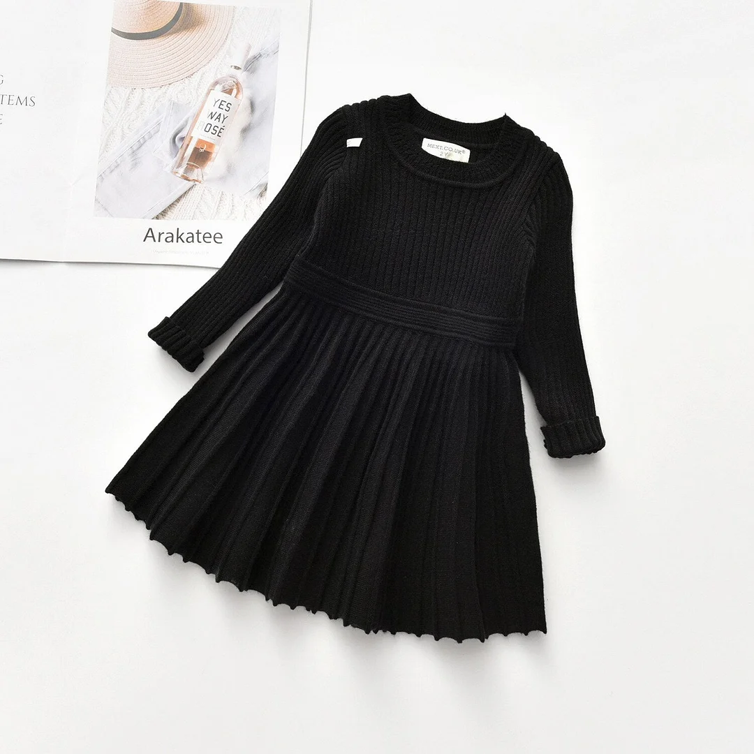 Girls Winter Dress Long Sleeve Sweater Dress Warm Clothes Toddler Girl  Toddler Knitted Sweaters Dresses Christmas Clothes