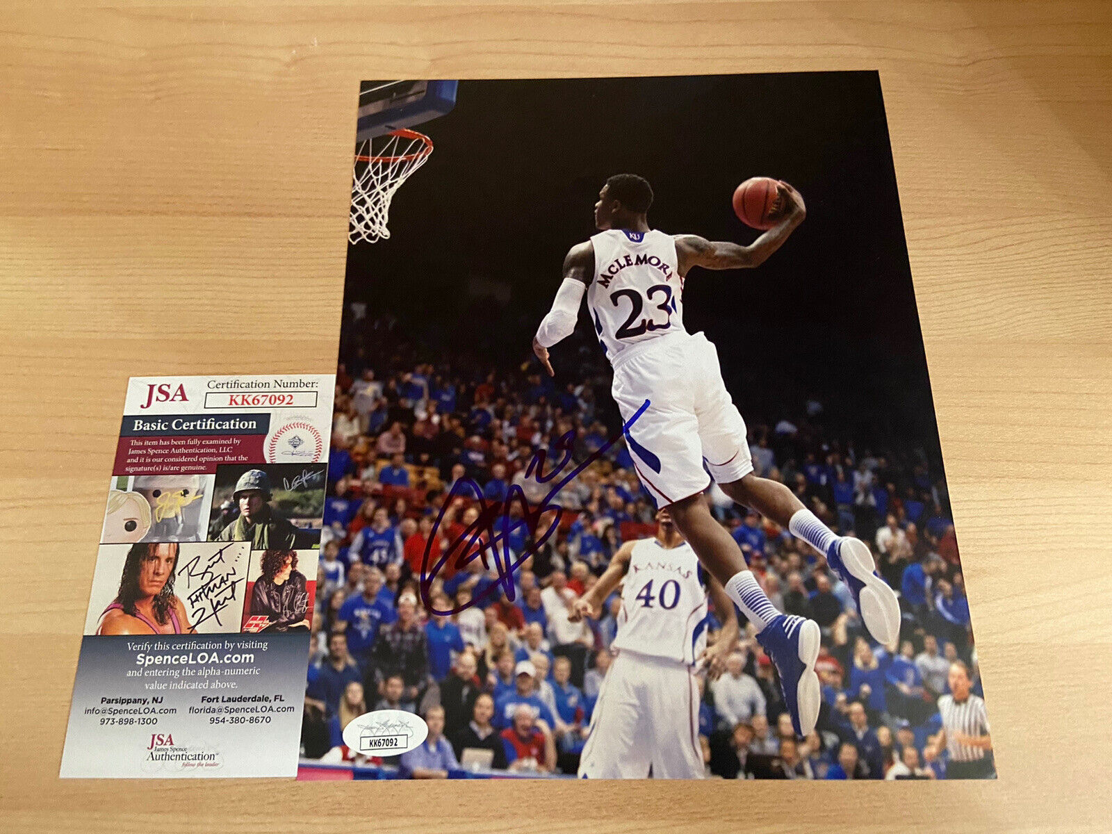 Ben Mclemore Kansas Rockets Autographed Signed 8X10 Photo Poster painting JSA COA