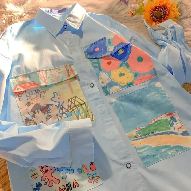 Brownm Girl Oil Painting Shirt