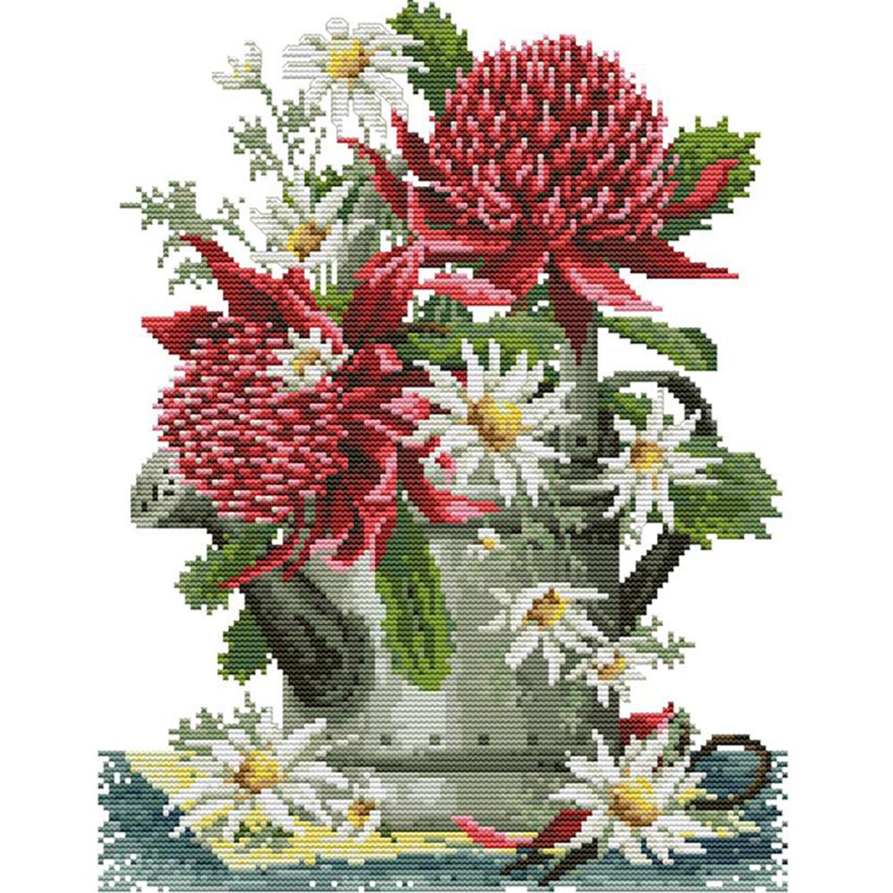 

Flowers - 14CT Stamped Cross Stitch - 40x32cm, 501 Original