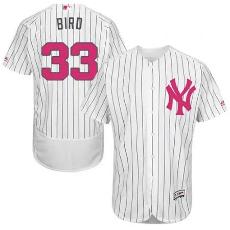Yankees #33 Greg Bird White Strip Flexbase Authentic Collection 2016 Mother's Day Stitched MLB Jersey