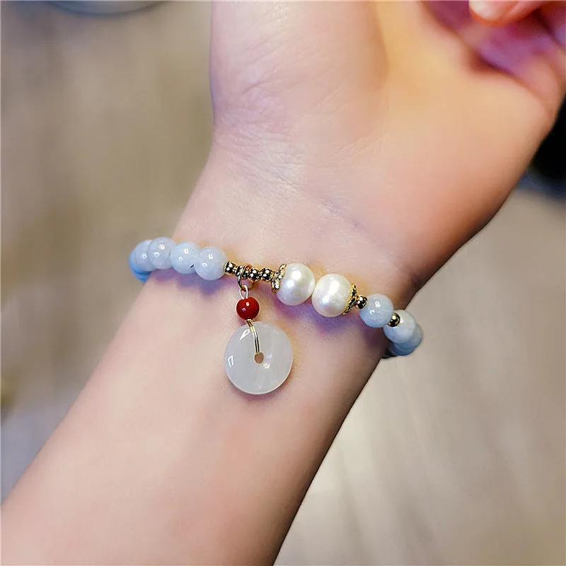 Lucky Aquamarine agate bracelet