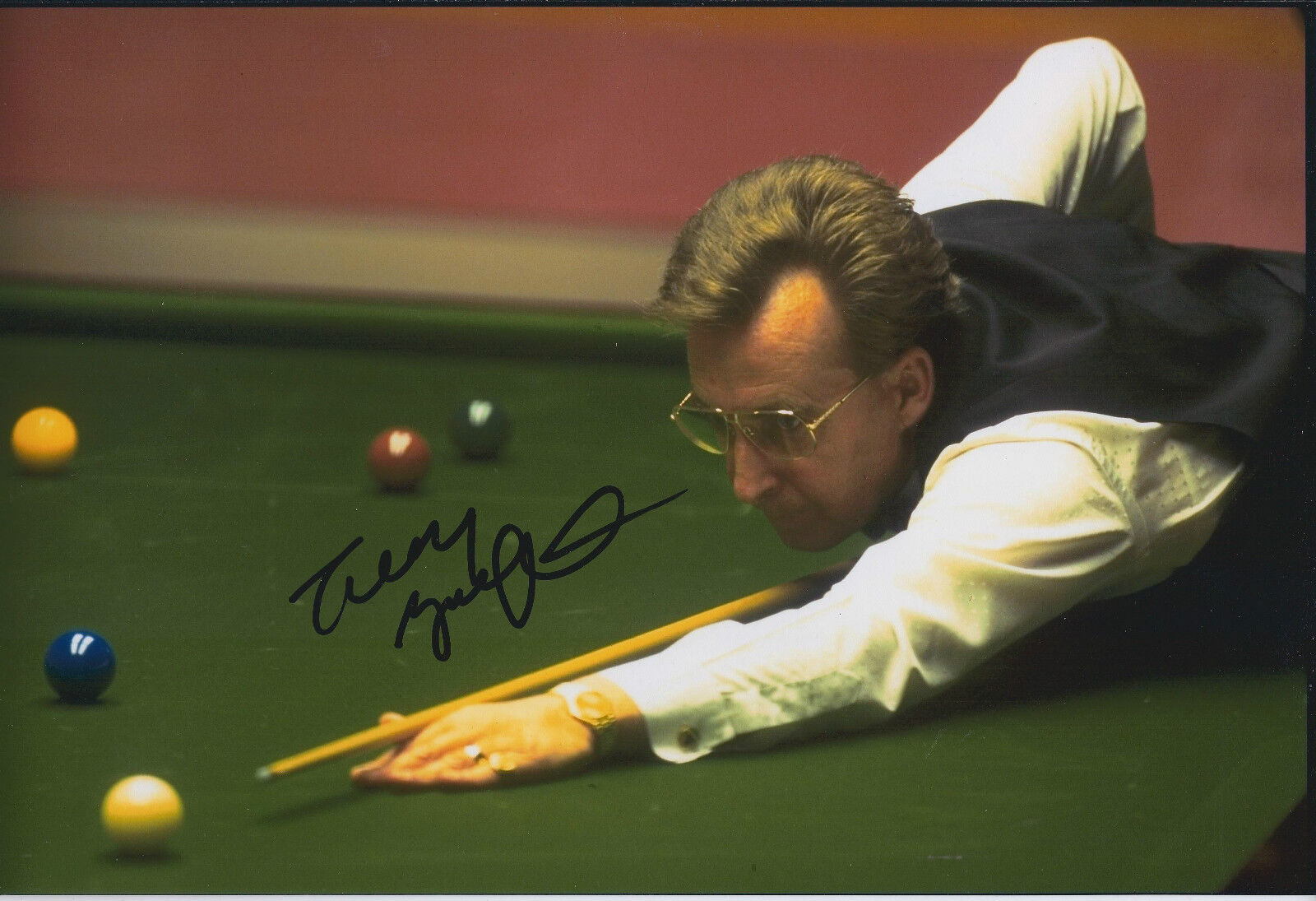 Terry GRIFFITHS SIGNED Autograph 12x8 Photo Poster painting AFTAL COA 1980 Masters WINNER