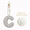 DIY 26 A-Z Letter Pearl Painting Keychain Charm Kits, Custom Alphabet Initial DIY Name Bag Key Ring Gift