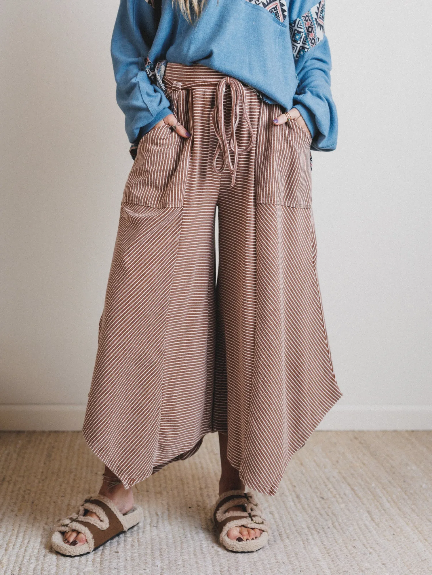 Echo Pinstripe Pants - Rust