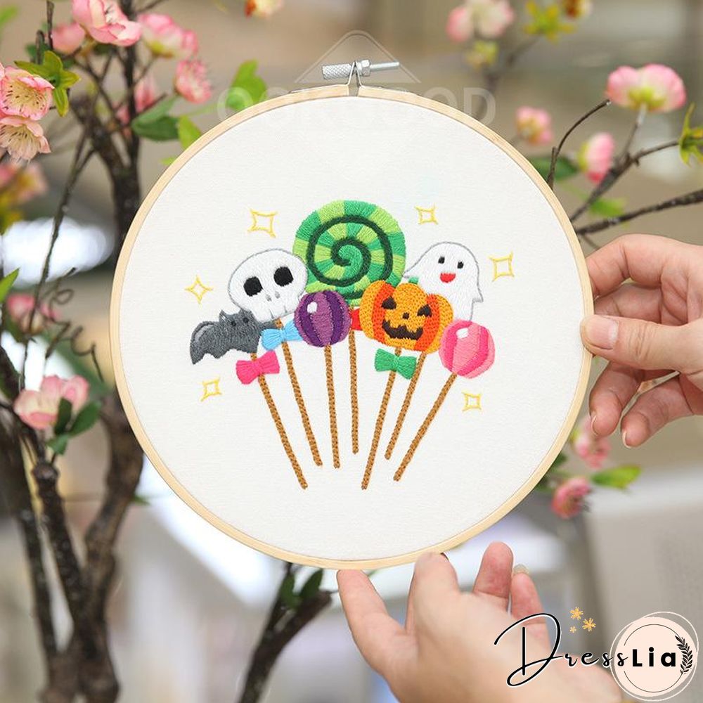 Halloween DIY Embroidery Kit For Home Decor Gift