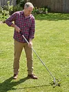 Thatch Rakes for Lawns 15.4 Inch Wide Lawn Rake for Leaves and Grass with Long Handle & 11 Curved Tines for Garden Yard Soil Loosening Grass Cleaning