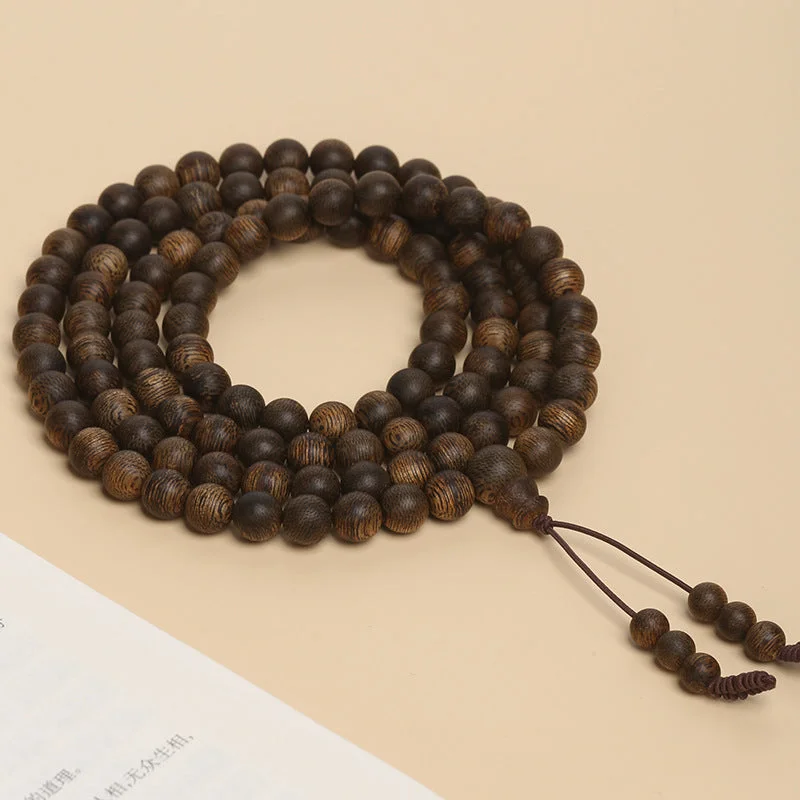 Vietnam Nha Trang Old Materials Agarwood 108 Beads Mala Bracelet Necklace