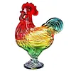 Vintage Pedestal Rooster Glass Candy Bowl Hen on Nest Dish for Nuts and Snacks