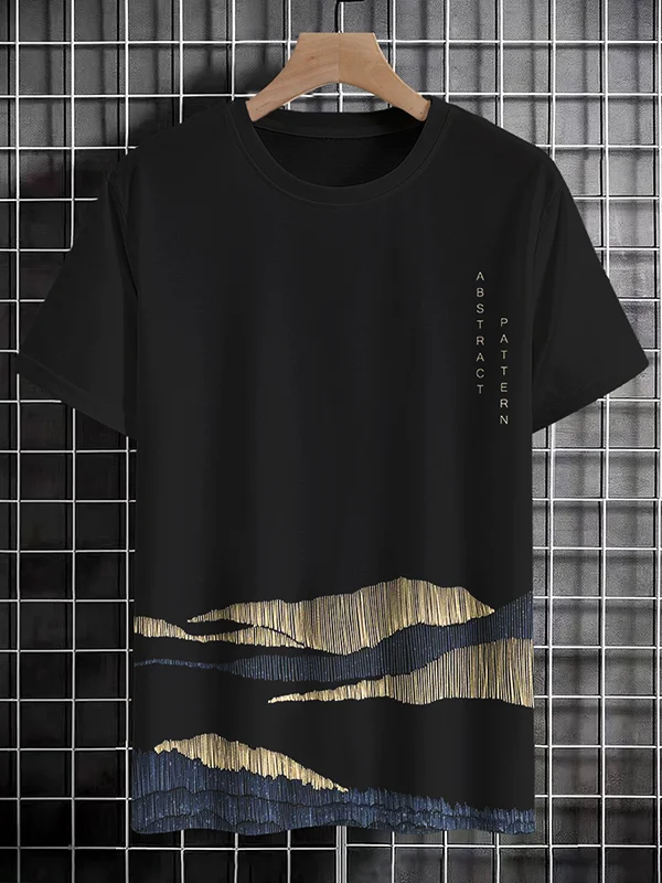 <💯Cotton> Men's Natural Scenery Mountain Graphic Print Cotton Casual T-Shirt
